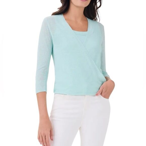 Nic & Zoe 4 Way Lightweight Cardigan Seafoam NWT Size Extra Large XL - Picture 4 of 5